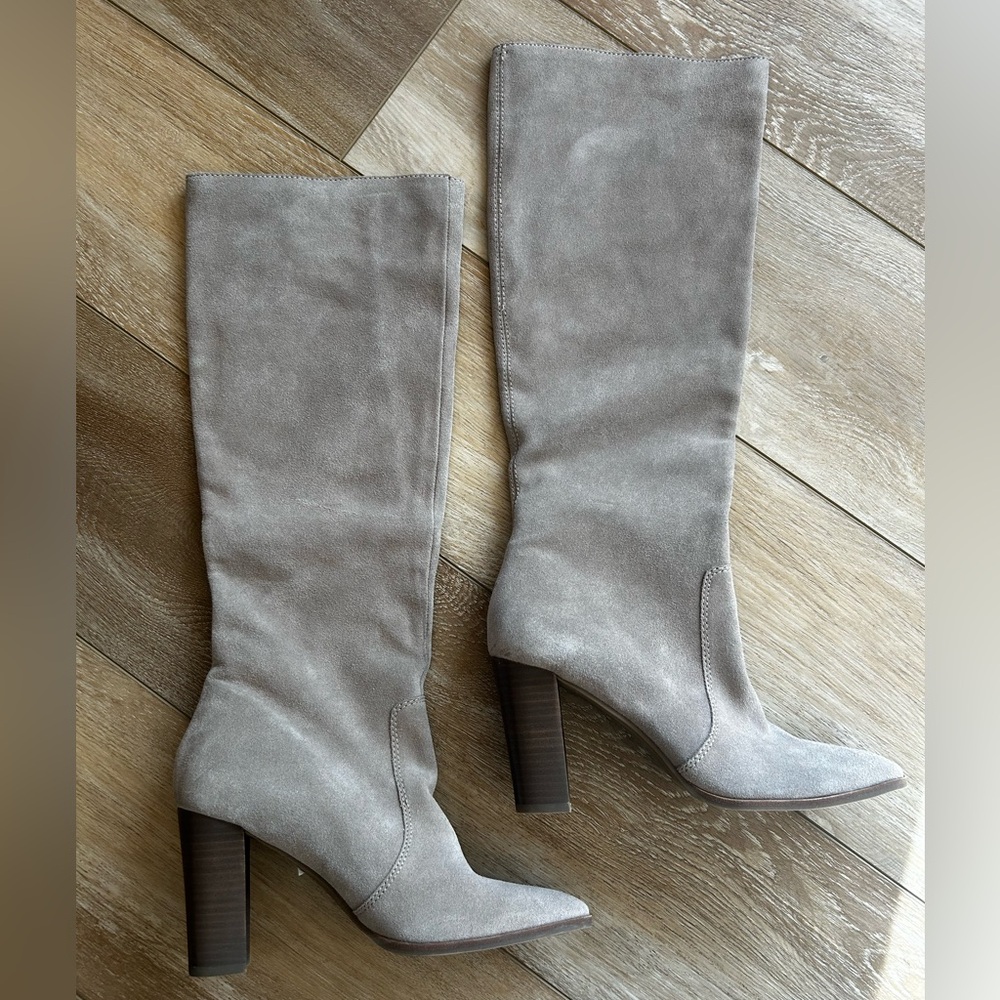 Dolce Vita Celine Taupe Suede Heeled Boots